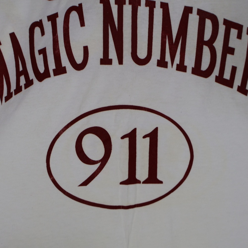 Vintage 90s Chicago Cubs Magic Number 911 T-Shirt XXL White Cotton Cubs Suck Tee - Picture 11 of 16